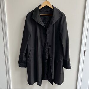 Ensign Oversized Rain Trench Coat w/ Removable Quilted Lining Black S/M